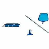 Intex 28039 Copripiscina Rettangolare, Blu, 460 x 230 cm & Intex Kit manutenzione piscina accessori piscina set pulizia piscina 2 pezzi