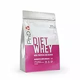 PhD Nutrition Diet Whey Proteine Whey in Polvere a Basso Contenuto Calorico, Ideale per Preworkout, Alta Proteina Lean Matrix, Lampone e Cioccolato Bianco (40 Porzioni, 1kg)