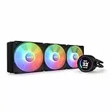 NZXT Kraken Elite RGB 360 - Dissipatore a liquido AIO per CPU 360mm - Display LCD grandangolare personalizzabile da 2.36'' per GIF - Pompa ad alte prestazioni - 3 x ventole Core RGB F120 - Nero