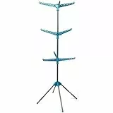 Beldray LA039552TQEU 9-Arm stativo per abiti e abbigliamento, può contenere fino a 15 kg, grande laboratorio di abbigliamento, abiti da fanciulla, asciuga abiti, ripiegare il portabiti, Turchese