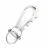MILLION SOURCE Portachiavi con ciondolo in acciaio inossidabile 7 in 1 Accessori per chiavi a vita aperta Accessori per chiavi con raggio da bicicletta, apribottiglie, cacciavite Phillips