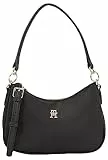 Tommy Hilfiger Borsa a Tracolla Poppy, Hobo Donna, Nero, One Size