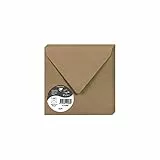 Clairefontaine 29008C - Pacco da 20 Buste gommate - Formato Quadrato (14x14cm) - 120g/m² - Colore Kraft -Inviti eventi e corrispondenza- Gamma Pollen - Carta Premium Liscia