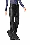 Goldenpoint Donna Leggings Seventies Effetto Spalmato, Colore Nero, Taglia M