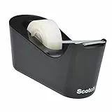 Dispenser da Tavolo C18 Nero con 1 Rotolo di Nastro Adesivo Scotch Magic, 19x33