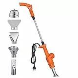 Bruciatore Elettrico, KIHIGHPO 5 in 1 Diserbante Termico con 5 Ugelli, due Regolazioni della Temperatura (60°C/650°C), Cavo da 2M, Utilizzato in Giardini e Terrazze (Arancia, Spina UE)