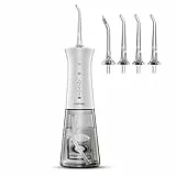 Coofloss Idropulsore Dentale Portatile senza Fili con Ricarica Magnetica, Irrigatore Orale Filo Interdentale Elettrico a 4 Punte Magnetiche, Idrorepellente IPX8 e Serbatoio da 300 ML