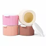Holzsammlung Bottiglie da Viaggio in Silicone,4Pezzi Silicone Barattolo Portable Barattolo del Contenitore Cosmetici da Viaggio con Coperchi Sigillati per Shampoo, Balsamo, Crema, Lozione