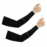 CODIRATO 2 Paia Manicotti Braccio Raffreddamento Manicotti Protezione UV Manicotti Compressione per Ciclismo, Pesca, Pallacanestro, Escursionismo, Corsa, Attività all' Aperto(Nero)