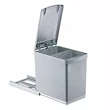 PYRAMIS Pattumiera, plastica, grigia, 2 x 7,5 litri || larghezza mobile da 30 cm