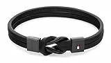 Tommy Hilfiger Jewelry Braccialetto In Pelle da Uomo Nero - 2790442