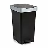 TATAY Pattumiera Smart, 25L di Capacita, Pedale Retrattile, Polipropilene, senza BPA, Sacco della Spazzatura da 30 litri, Nero, Misure 26 x 36 x 47cm