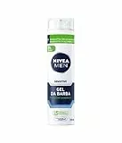 NIVEA MEN Sensitive Gel da Barba 6 x 200 ml, Gel viso per rasatura con Estratto di Camomilla e Vitamina E, Gel idratante per il viso che ammorbidisce e protegge la barba