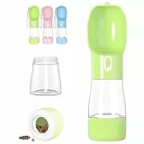 Adirigo Bottiglia per Cibo per Cani e Gatti Dispenser Portatile per Passeggiate, Viaggi, Escursioni, Contenitore Esterno Multifunzionale (Verde)