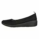 Skechers Arya, Scarpa Mary Jane Donna, Bordo Nero della Maglia del Pizzo Nero, 38 EU