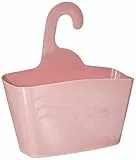 Douceur d'Intérieur - Cestino per Doccia, da Appendere, in plastica, 23,5 x 8,5 x 25,5 cm Rosa