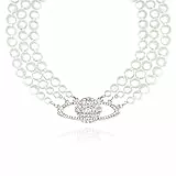 YuSaug Collana Perle, 1920s Collana di Perle, Multistrato Perle Collana Girocollo per Donna Sposa Gioielli Accessori
