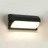 Goeco Applique da Parete Esterno LED, 18W Nero Lampade da Esterno Parete, IP65 Impermeabile Applique da Esterni in Alluminio per Garage, Patio, Balcone, Luce bianca calda 3000K