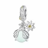 Qings Ciondolo Lucciola Scintillante Charm Donna Argento Sterling 925 Glow-in-the-Dark Firefly Animali Bead Charm Per Bracciali e Collane Regalo Compleanno per Donne e Ragazze