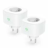 Meross Presa Smart WiFi con Monitoraggio Energia, Presa Intelligente 16A, 3840W (Type F), Controllo Remoto, Funcione Timer, Compatibile con Amazon Alexa, Google Assistant, SmartThings, 2,4GHz, 2 Pezzi