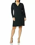 Amazon Essentials Abito A Portafoglio Firmato A Maniche Lunghe Donna, Nero, L