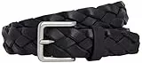 Hackett London Cintura a Treccia Piatta in Lunghezza, Nero, S Uomo