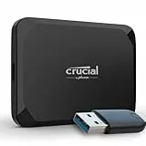 Crucial X9 2TB SSD portatile con Adattatore USB-A - Fino a 1050MB/s - PC e Mac, con Mylio Photos+ - Unità a stato solido esterna USB-C 3.2 - CT2000X9SSD902