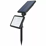 OUSFOT Faretti Solari da Giardino 48 LED Regolabile 2 Modalità D'Installazione e 5 Differenti Intensità D'Illuminazione, Vialetto, Piscina e Campeggio Impermeable (white)