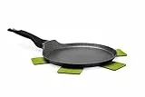 Excelsa EcoEnergy Crepiera Antiaderente con Indicatore Termico, Diametro 25 cm, Alluminio forgiato, Nero