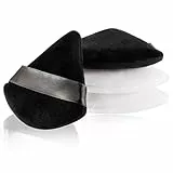 4 Pezzi Piumini da Cipria, Riutilizzabile Soffio di Cipria Triangolo Lavabili Powder Puff, Spugnetta Cipria con Cinturino per Uso a Secco Bagnato per Donne Ragazze Trucco (Nero, Bianco)