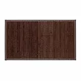 Relaxdays Tappetino in bambù, per Bagno, Cucina, Ingresso, Antiscivolo, Contro l'Umidità, 80 x 45 cm, Marrone Scuro, 80% 20% Poliestere, 1 pz