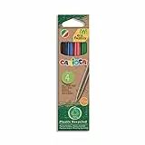 CARIOCA Penne a Sfera Eco Family, Penne a Sfera in Plastica Riciclata e Punta in Acciaio Inox, Colori Assortiti, 4 Pezzi