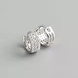 Orecchini Ipoallergenici Argento 925,Creativo Ampia Fila di Diamanti Intarsiati Zirconi Ciondolo Elegante con Cerniera Cerchio Fine Anello Senza Fine Gioielli per Donna Uomo Ragazze Sposan