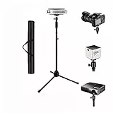 Unho Supporto proiettore da terra, treppiede proiettore portatile 150cm Portaproiettori supporto proiettore pavimento girevole regolabile per Fotocamera con filettatura da 1/4 (vassoio non incluso)