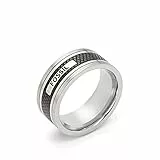 Fossil Anello Da Uomo, Anello In Acciaio Inossidabile Nero, JF00888040