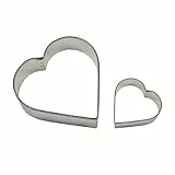 PME SC606 Formine per Biscotti Cuore, Acciaio Inossidabile, Argento, 2 unità