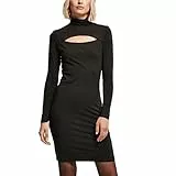 Urban Classics Ladies Stretch Jersey Cut-out Turtleneck Dress Vestito, Corteccia, M Donna