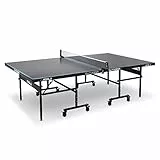 JOOLA Tavolo da Ping Pong Outdoor J200A Professionale, 6 mm, Superficie composita in Alluminio, Resistente alle intemperie, Pieghevole, Struttura Rapida, Colore: Grigio/Blu, 274 x 152,5 x 76 cm