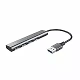 Trust Halyx 4 Porte Hub USB 3.2 Gen 1, Velocità 5 Gbps, Multipresa USB Plug & Play, Sdoppiatore Multiporta USB-A, Adattatore Compatto per PC, Laptop, Desktop, Portatile, Macbook - Grigio