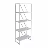Cribel Libreria Otis Maxi 5 Ripiani Met.Bianco Bordo PVC, Bianco, 60 x 30 x 155 cm