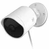 YI Telecamera Wifi Esterno Impermeabile IP65, Telecamera Outdoor 1080p, Resistente alle Intemperie, Rilevamento Umano e Sonoro, Notifiche Push, Allarme, Visione Notturna, Cloud, Compatibile con Alexa