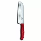 Victorinox 6.8521.17, Coltello Santoku Swiss Classic, Rosso, 30 x 4.5 x 1.7 cm
