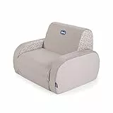 Chicco Twist Poltroncina per Bambini Trasformabile in Chaise Longue e Divanetto, Sedia per Bambini con 3 Configurazioni, Comoda e Leggera, Si Trasforma con 1 Gesto - Per Bambini 12+ Mesi, Grigio