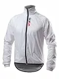 BIOTEX Mantellina X-Light Antivento Ciclismo e Running, Abbigliamento Tecnico Sportivo, Giacca Traspirante e Ripiegabile, Bianco, M