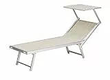 GARDEN friend Lettino Mare Deluxe In Alluminio E Textilene 720 Gr/M², Beige Melange