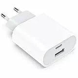 Caricabatterie USB C, 20W Caricatore per iPhone 15/15 Pro /15 Pro Max /15 Plus /14/13 /12/11 SE XR XS 8 7 6S 5S, USBC Rapido Alimentatore Presa Spina Ricarica Adattatore Muro Carica Spinotto