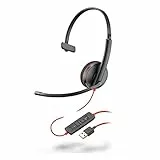 Plantronics - Blackwire 3210 - Cuffie cablate USB-A - Monoauricolari con microfono a braccio - Collegamento a PC/Mac tramite USB-A - Funziona con Teams, Zoom e altro ancora
