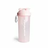 Smartshake Lite - Bottiglia shaker per proteine da 1000 ml, a prova di perdite, per frullati proteici, in polipropilene trasparente, senza BPA e DEHP, per uomini e donne, in cotone, rosa
