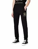 ARMANI EXCHANGE Icona, Gamba con risvolto, Logo oro laterale, Pantaloni, Pantaloni casual Uomo, Nero, M