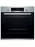 Bosch Elettrodomestici Forno Incasso Elettrico Serie 4, HBA574BR00 Forno Elettrico Ventilato da Incasso in Acciaio Inossidabile, Classe A, con 7 Programmi Cottura E Display LED, 71 Litri